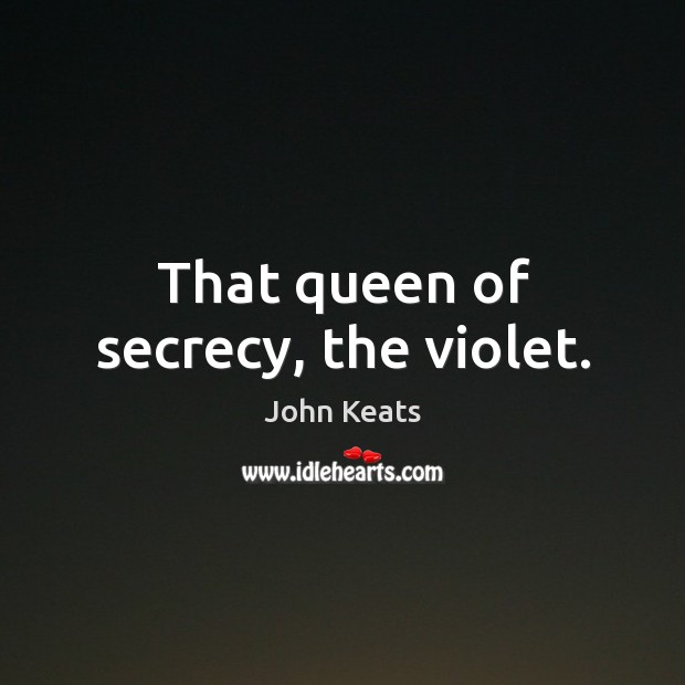 That queen of secrecy, the violet. Image