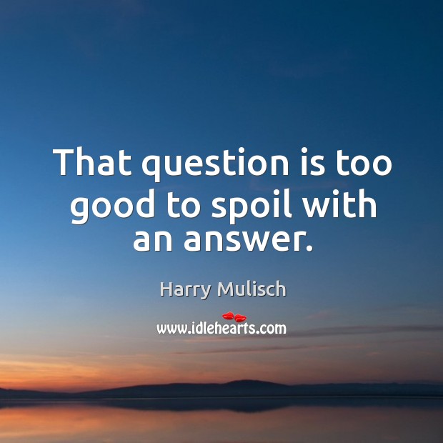 That question is too good to spoil with an answer. Harry Mulisch Picture Quote