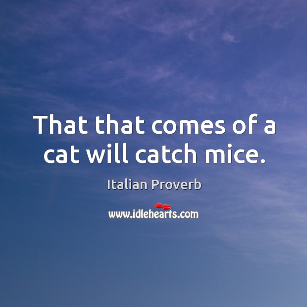 That that comes of a cat will catch mice. Image
