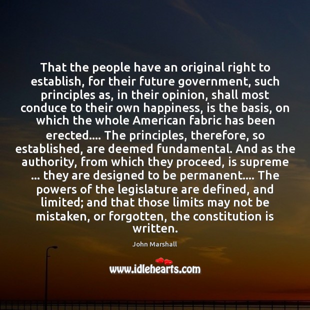 That the people have an original right to establish, for their future Image