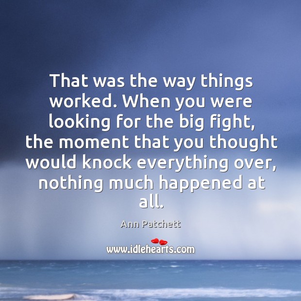 That was the way things worked. When you were looking for the Ann Patchett Picture Quote