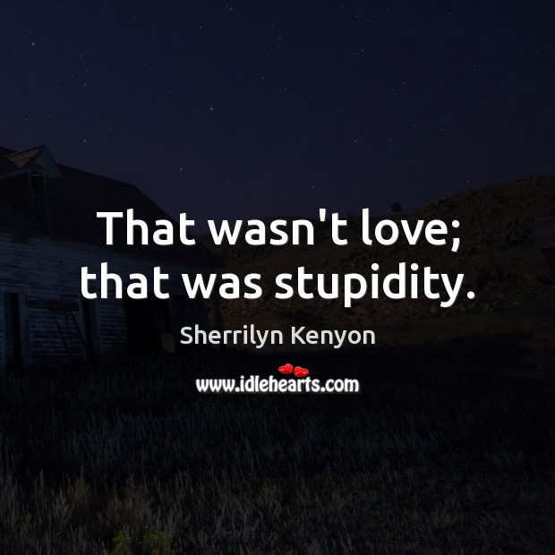 That wasn’t love; that was stupidity. Sherrilyn Kenyon Picture Quote