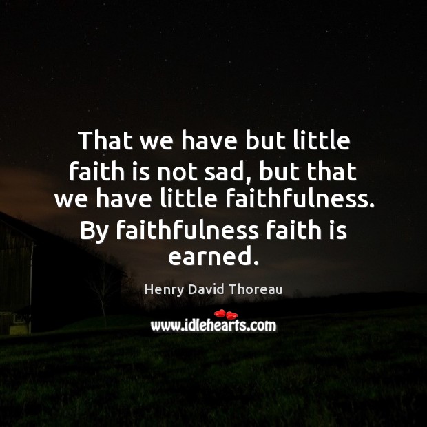 That we have but little faith is not sad, but that we Faith Quotes Image