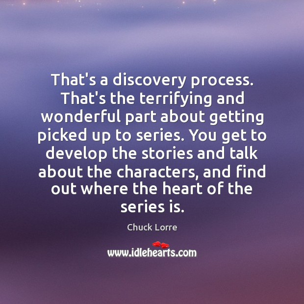 That’s a discovery process. That’s the terrifying and wonderful part about getting Image
