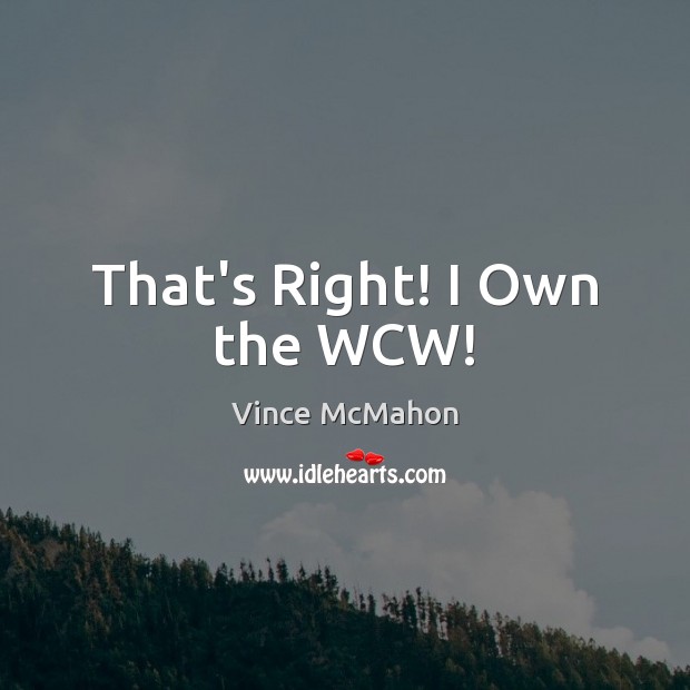 That’s Right! I Own the WCW! Image
