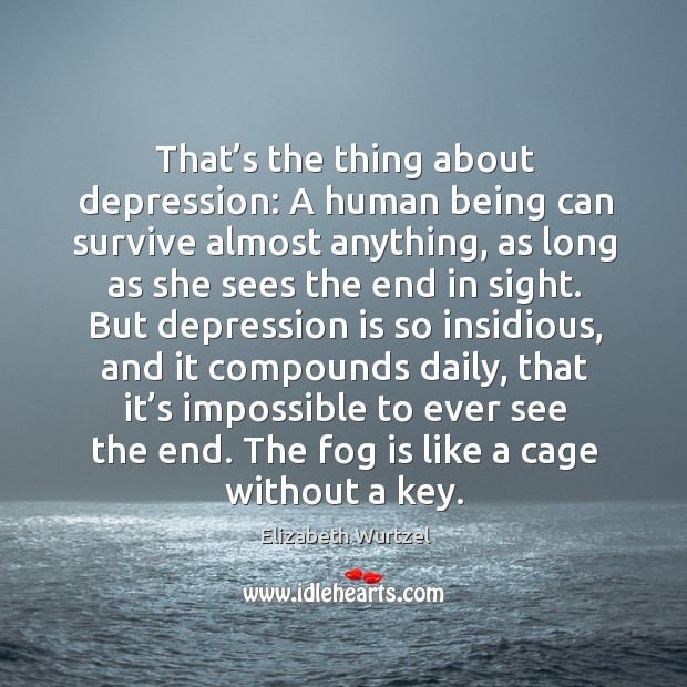 That’s the thing about depression: a human being can survive almost anything Image