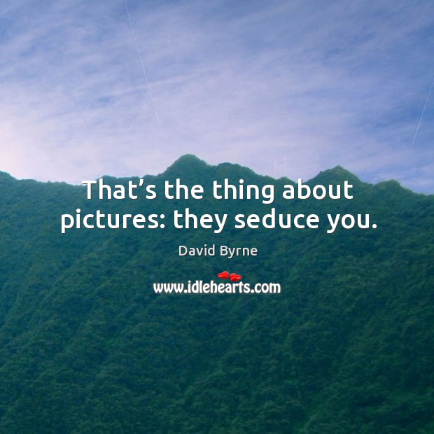 That’s the thing about pictures: they seduce you. David Byrne Picture Quote