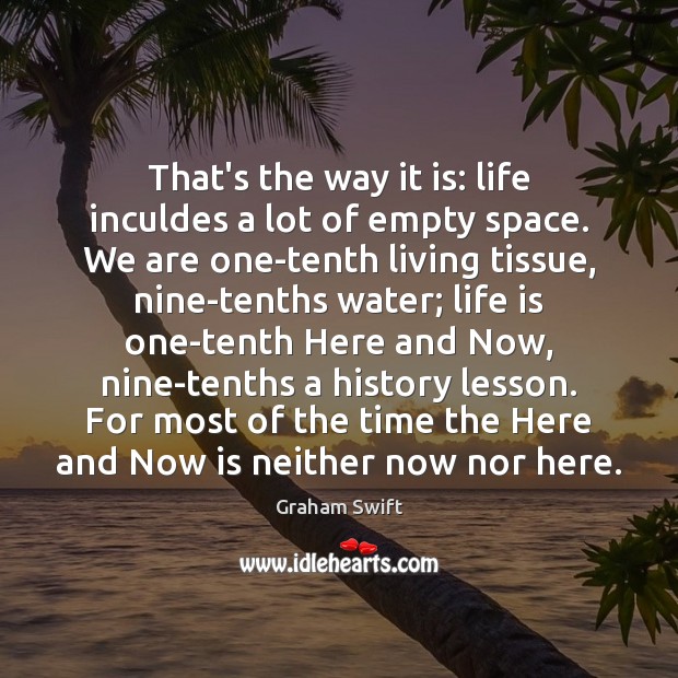 That’s the way it is: life inculdes a lot of empty space. Graham Swift Picture Quote
