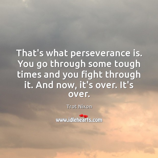 That’s what perseverance is. You go through some tough times and you Perseverance Quotes Image