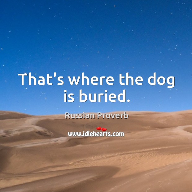 That’s where the dog is buried. Russian Proverbs Image