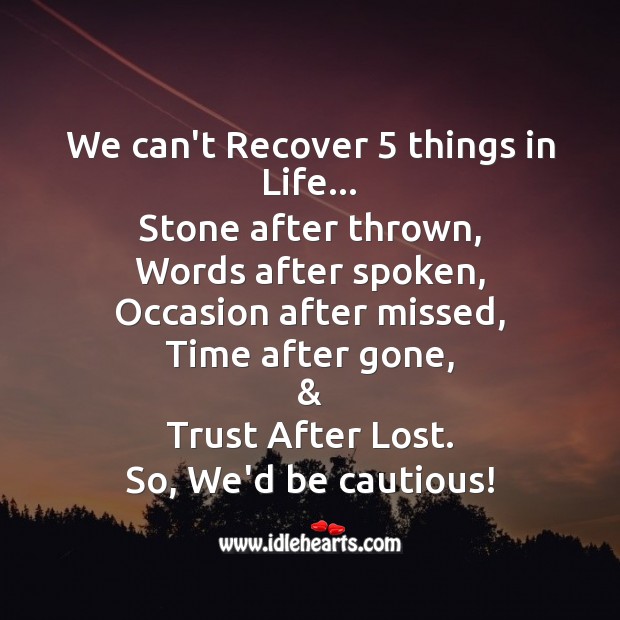 The 5 things we can’t recover Image