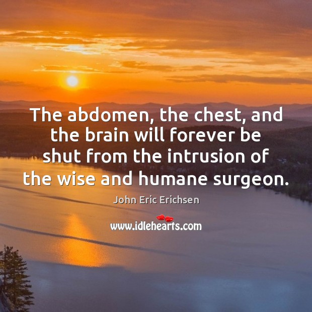 The abdomen, the chest, and the brain will forever be shut from John Eric Erichsen Picture Quote