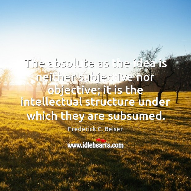 The absolute as the idea is neither subjective nor objective; it is Image
