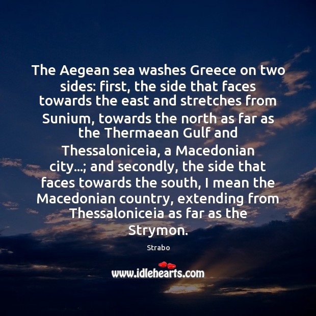 The Aegean sea washes Greece on two sides: first, the side that Image