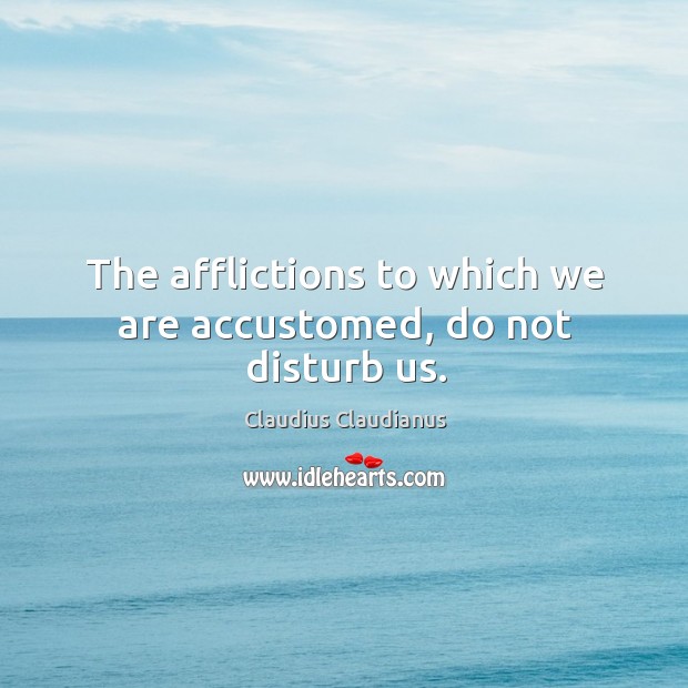 The afflictions to which we are accustomed, do not disturb us. Image