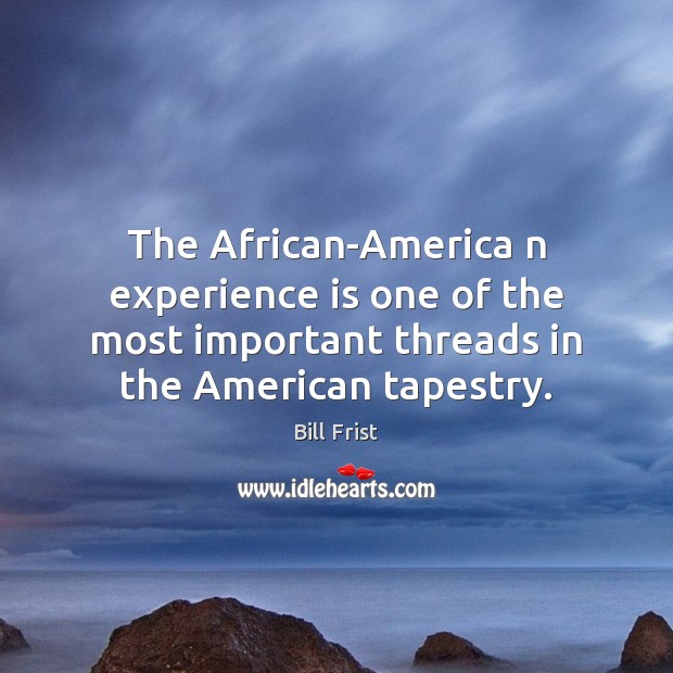 The African-America n experience is one of the most important threads in Experience Quotes Image