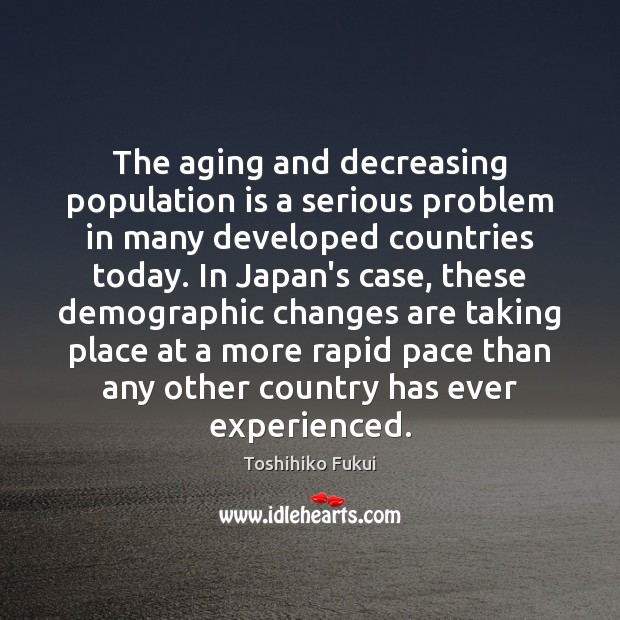 The aging and decreasing population is a serious problem in many developed Image