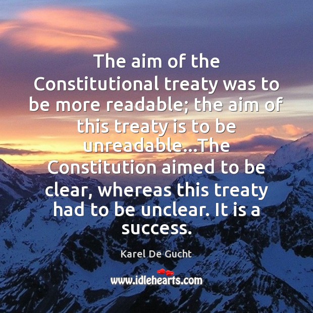The aim of the Constitutional treaty was to be more readable; the Image