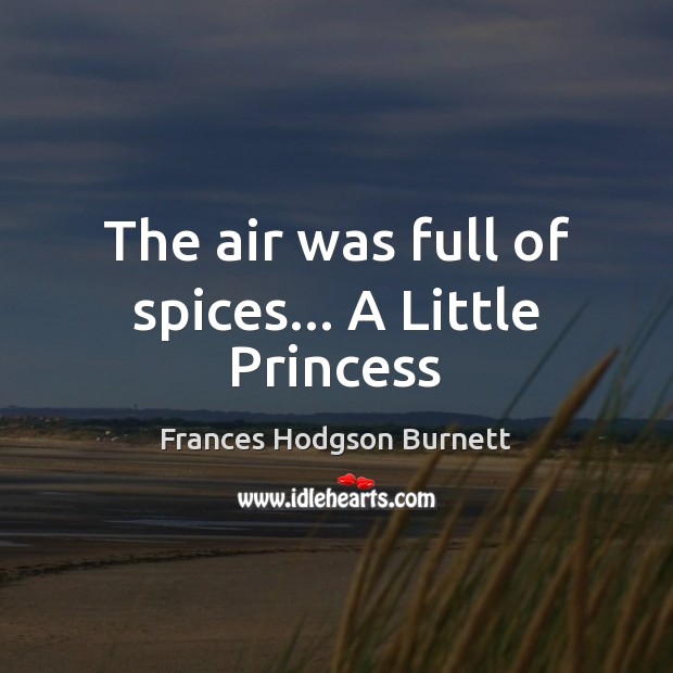 The air was full of spices… A Little Princess 