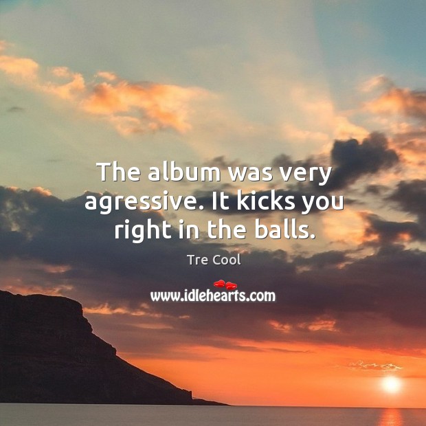 The album was very agressive. It kicks you right in the balls. Tre Cool Picture Quote