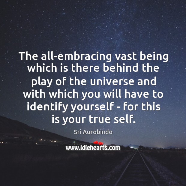 The all-embracing vast being which is there behind the play of the Sri Aurobindo Picture Quote