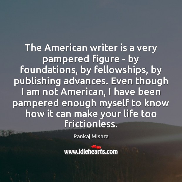 The American writer is a very pampered figure – by foundations, by Image
