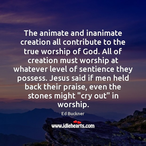 The animate and inanimate creation all contribute to the true worship of Image