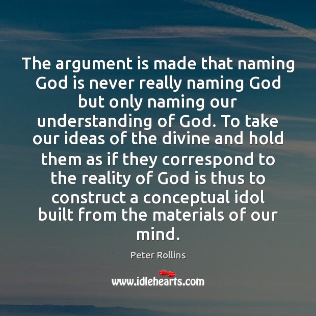 The argument is made that naming God is never really naming God Image