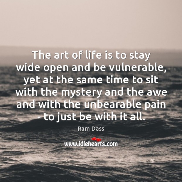 The art of life is to stay wide open and be vulnerable, Image