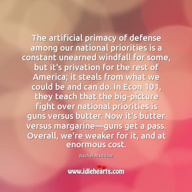 The artificial primacy of defense among our national priorities is a constant Image