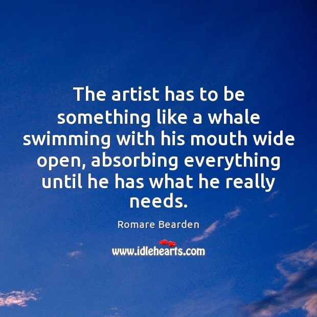 The artist has to be something like a whale swimming with his Image
