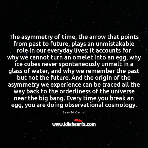 The asymmetry of time, the arrow that points from past to future, Image