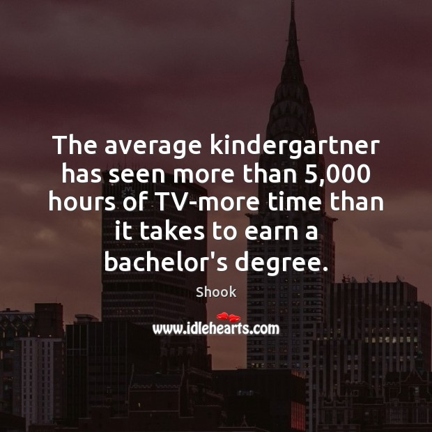 The average kindergartner has seen more than 5,000 hours of TV-more time than Image