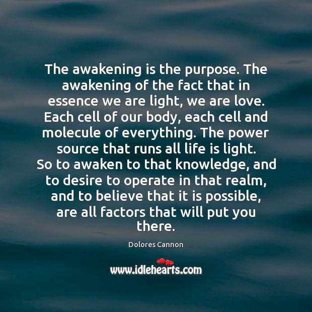 The awakening is the purpose. The awakening of the fact that in Awakening Quotes Image