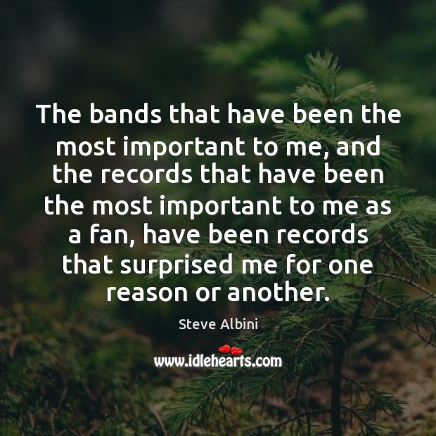 The bands that have been the most important to me, and the Steve Albini Picture Quote