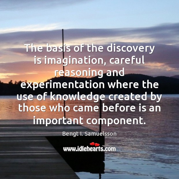 The basis of the discovery is imagination, careful reasoning and experimentation where Image