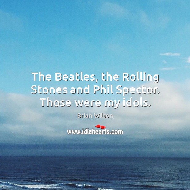The Beatles, the Rolling Stones and Phil Spector. Those were my idols. Brian Wilson Picture Quote