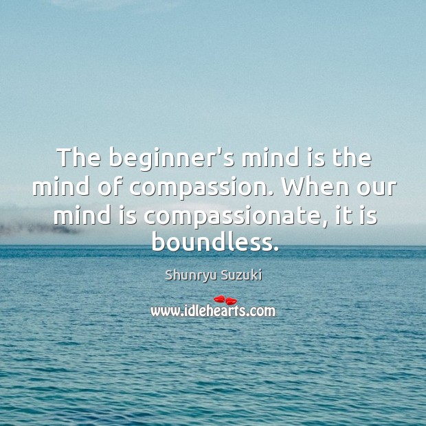 The beginner’s mind is the mind of compassion. When our mind is Shunryu Suzuki Picture Quote