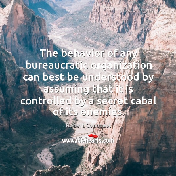 The behavior of any bureaucratic organization can best be understood by assuming Image