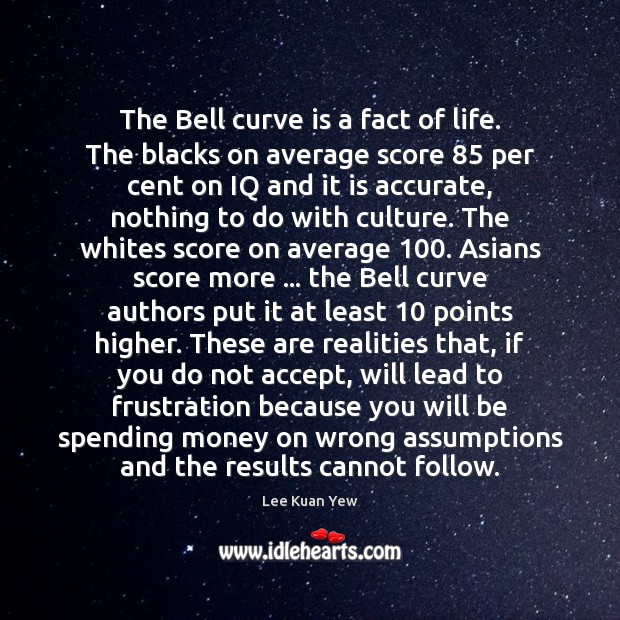 The Bell curve is a fact of life. The blacks on average Image