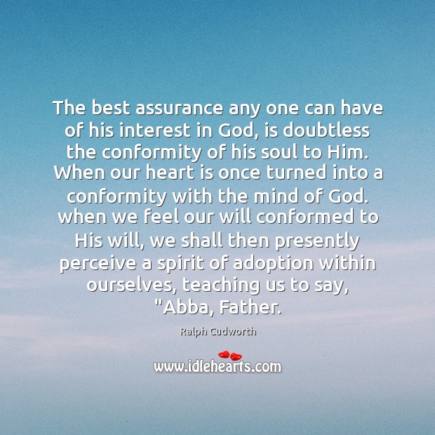 The best assurance any one can have of his interest in God, Image