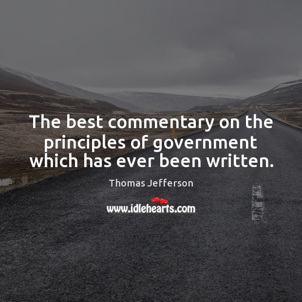 The best commentary on the principles of government which has ever been written. Image