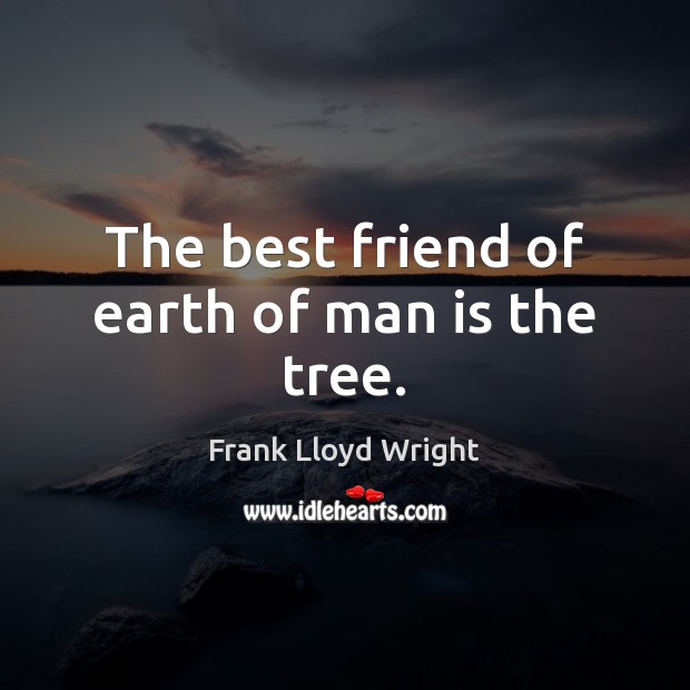 The best friend of earth of man is the tree. Frank Lloyd Wright Picture Quote