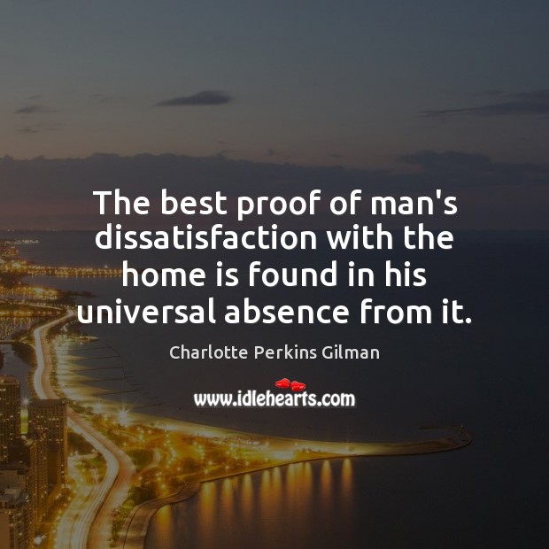 The best proof of man’s dissatisfaction with the home is found in Home Quotes Image