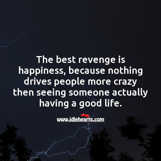 The best revenge is happiness, because nothing drives people more crazy then seeing someone actually having a good life. Life Messages Image