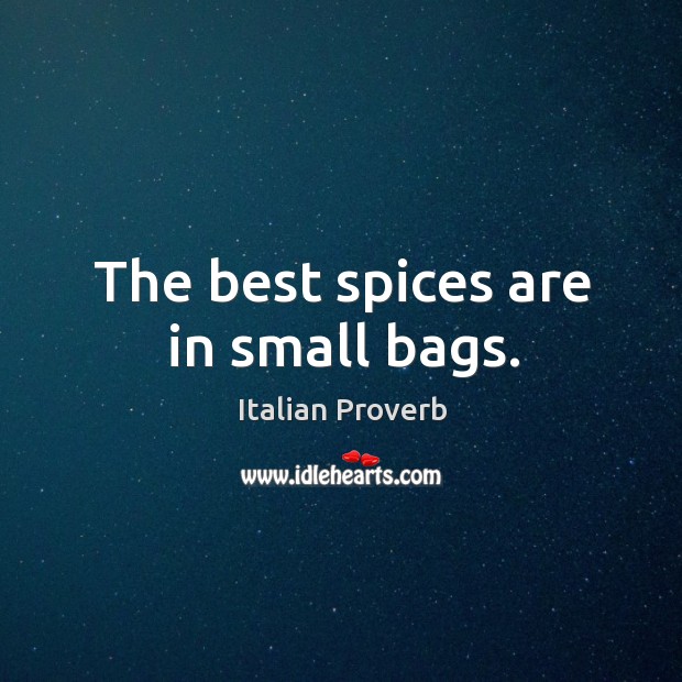 The best spices are in small bags. Image