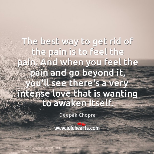 The best way to get rid of the pain is to feel Pain Quotes Image