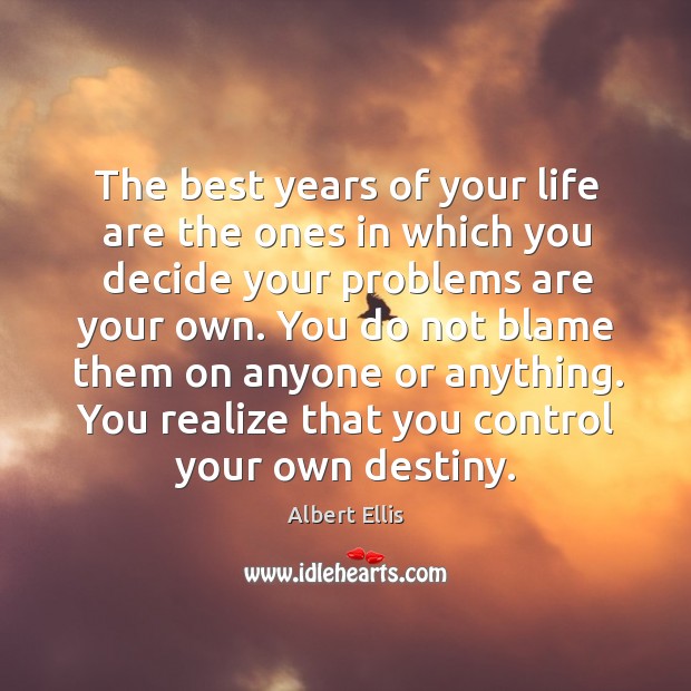 The best years of your life are the ones in which you decide your problems are your own. Realize Quotes Image