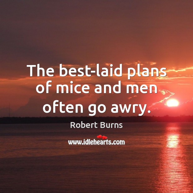 The best-laid plans of mice and men often go awry. Robert Burns Picture Quote