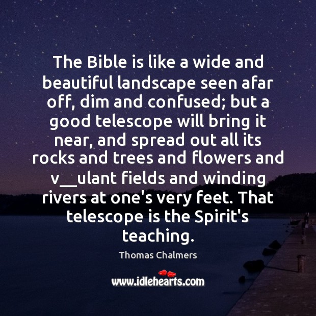 The Bible is like a wide and beautiful landscape seen afar off, Thomas Chalmers Picture Quote